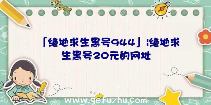 「绝地求生黑号944」|绝地求生黑号20元的网址